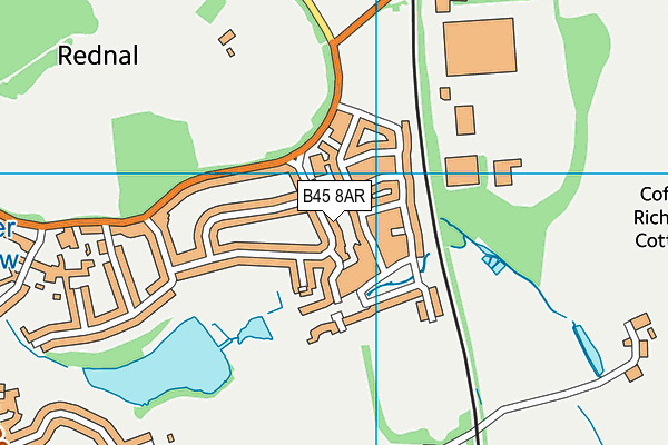 B45 8AR map - OS VectorMap District (Ordnance Survey)