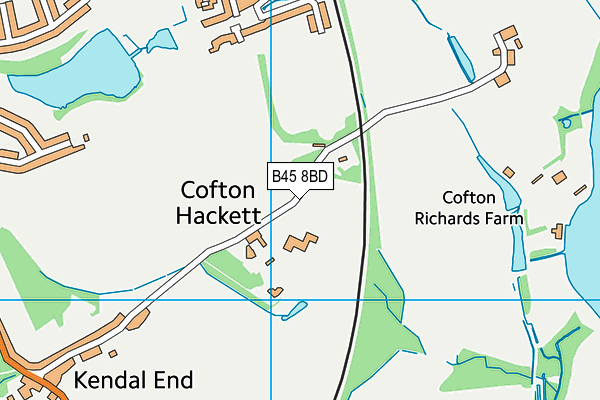 B45 8BD map - OS VectorMap District (Ordnance Survey)