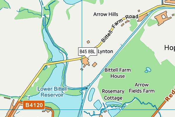 B45 8BL map - OS VectorMap District (Ordnance Survey)