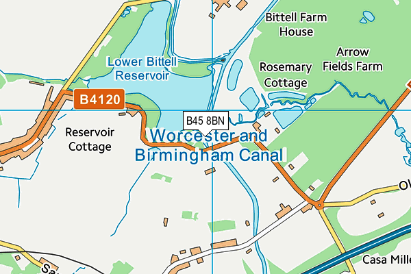 B45 8BN map - OS VectorMap District (Ordnance Survey)