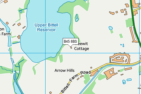 B45 8BS map - OS VectorMap District (Ordnance Survey)