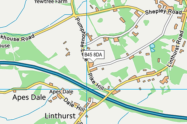 B45 8DA map - OS VectorMap District (Ordnance Survey)