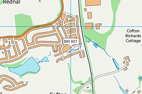 B45 8GT map - OS VectorMap District (Ordnance Survey)