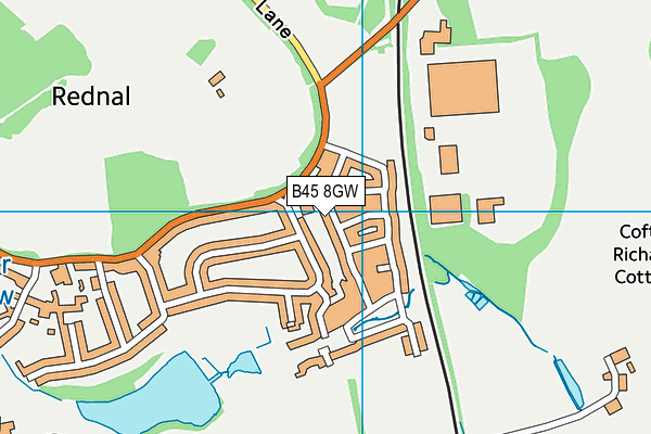B45 8GW map - OS VectorMap District (Ordnance Survey)