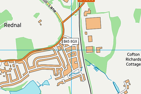 B45 8GX map - OS VectorMap District (Ordnance Survey)