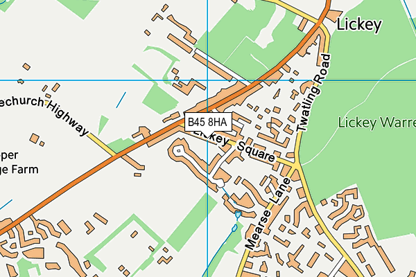 B45 8HA map - OS VectorMap District (Ordnance Survey)