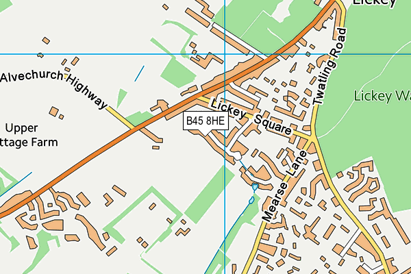 B45 8HE map - OS VectorMap District (Ordnance Survey)