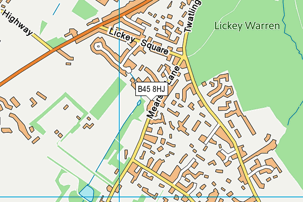 B45 8HJ map - OS VectorMap District (Ordnance Survey)