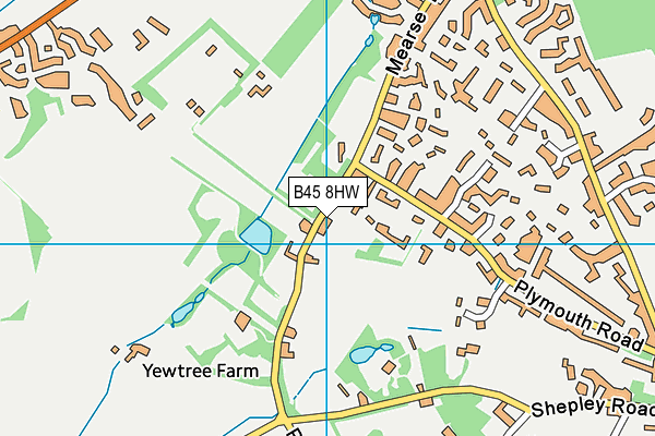 B45 8HW map - OS VectorMap District (Ordnance Survey)
