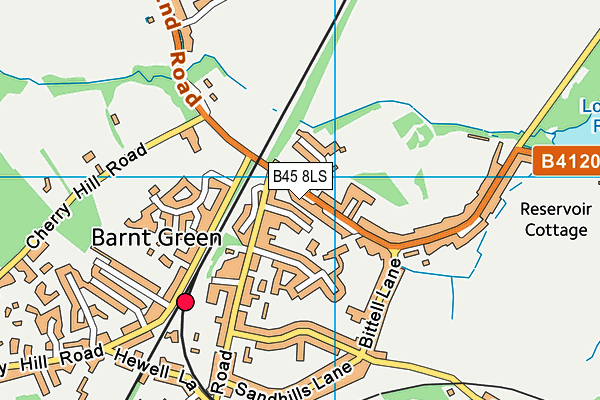 B45 8LS map - OS VectorMap District (Ordnance Survey)