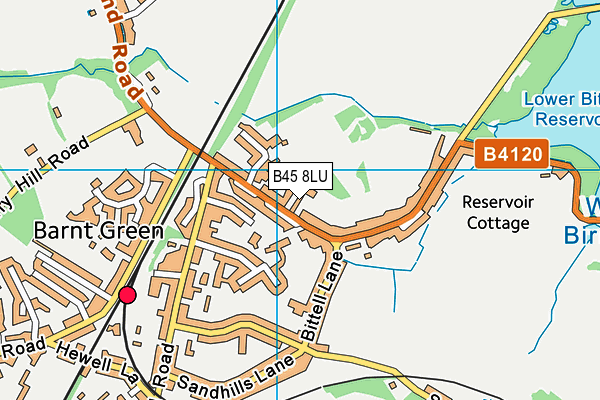 B45 8LU map - OS VectorMap District (Ordnance Survey)