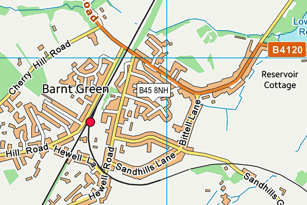 B45 8NH map - OS VectorMap District (Ordnance Survey)