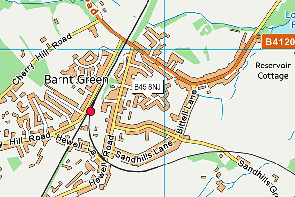 B45 8NJ map - OS VectorMap District (Ordnance Survey)