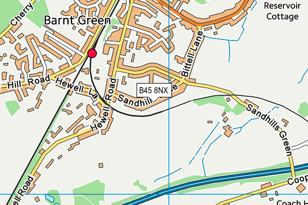 B45 8NX map - OS VectorMap District (Ordnance Survey)