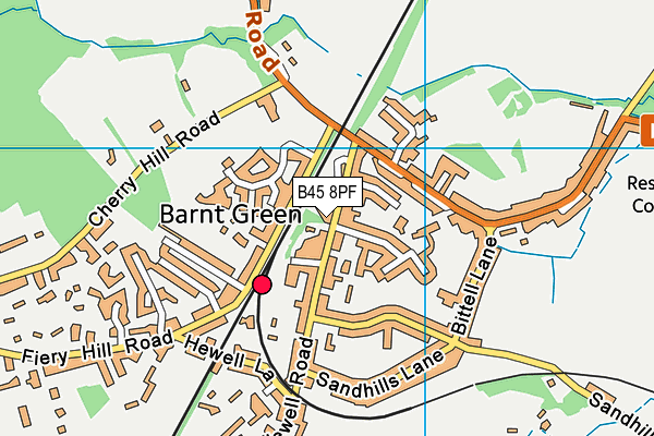 B45 8PF map - OS VectorMap District (Ordnance Survey)