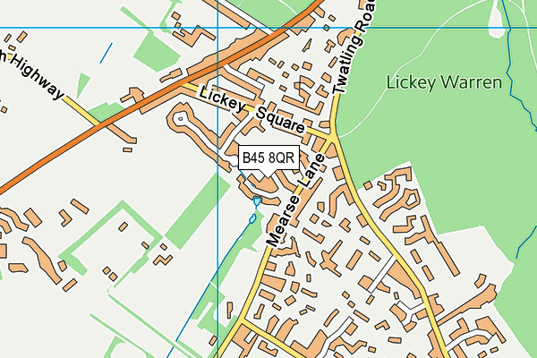 B45 8QR map - OS VectorMap District (Ordnance Survey)