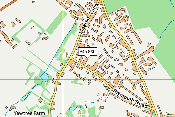 B45 8XL map - OS VectorMap District (Ordnance Survey)