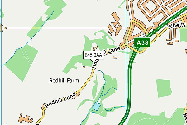 B45 9AA map - OS VectorMap District (Ordnance Survey)