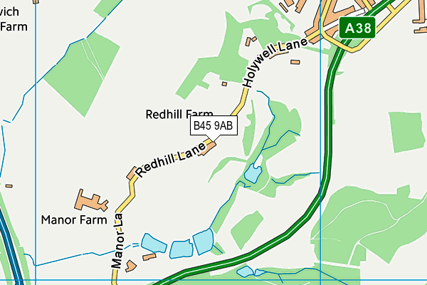 B45 9AB map - OS VectorMap District (Ordnance Survey)