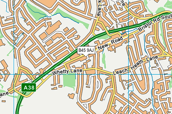 B45 9AJ map - OS VectorMap District (Ordnance Survey)