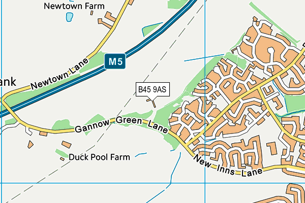 B45 9AS map - OS VectorMap District (Ordnance Survey)