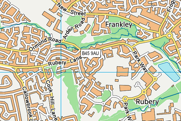 B45 9AU map - OS VectorMap District (Ordnance Survey)