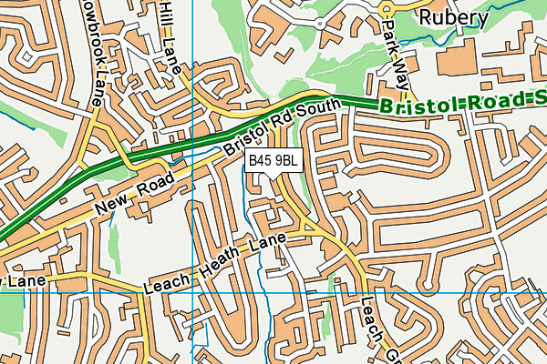 B45 9BL map - OS VectorMap District (Ordnance Survey)