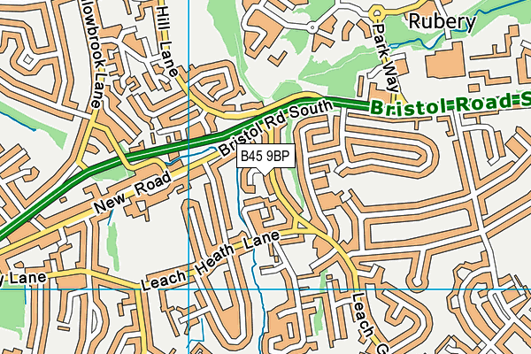 B45 9BP map - OS VectorMap District (Ordnance Survey)