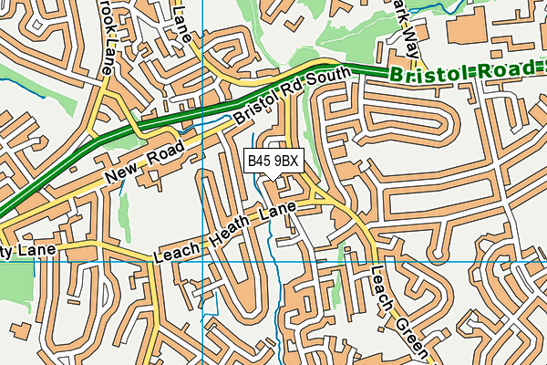 B45 9BX map - OS VectorMap District (Ordnance Survey)