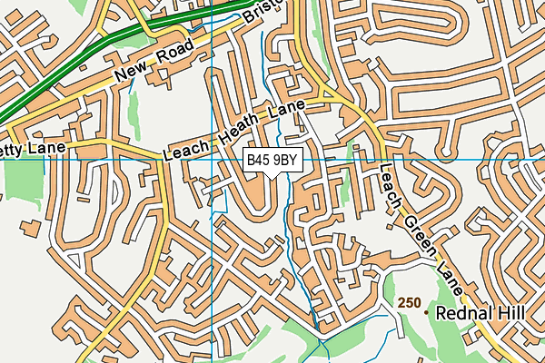 B45 9BY map - OS VectorMap District (Ordnance Survey)