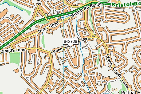 B45 9DB map - OS VectorMap District (Ordnance Survey)