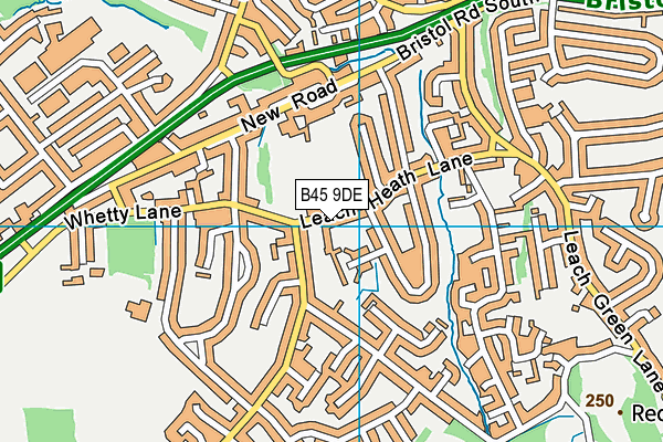 B45 9DE map - OS VectorMap District (Ordnance Survey)