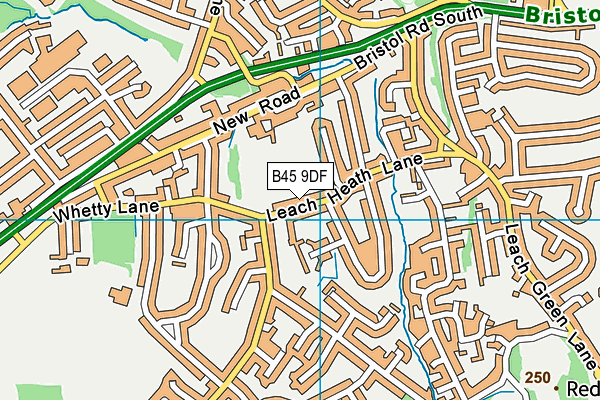 B45 9DF map - OS VectorMap District (Ordnance Survey)