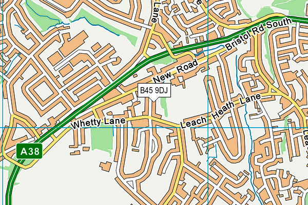 B45 9DJ map - OS VectorMap District (Ordnance Survey)