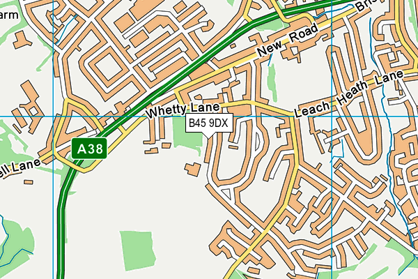B45 9DX map - OS VectorMap District (Ordnance Survey)