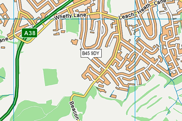 B45 9DY map - OS VectorMap District (Ordnance Survey)