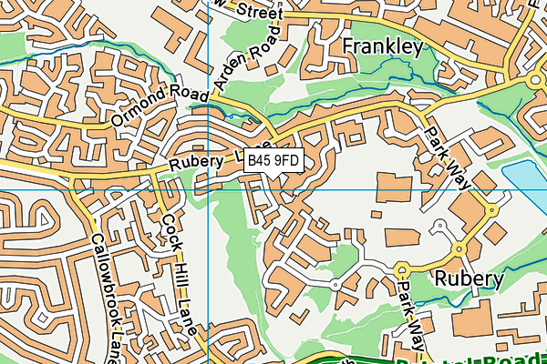 B45 9FD map - OS VectorMap District (Ordnance Survey)