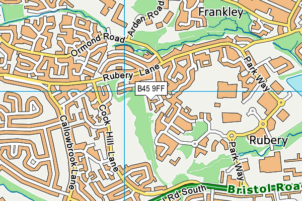 B45 9FF map - OS VectorMap District (Ordnance Survey)