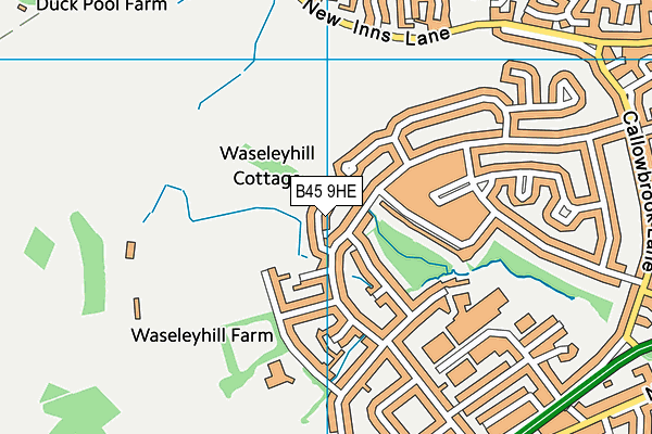 B45 9HE map - OS VectorMap District (Ordnance Survey)