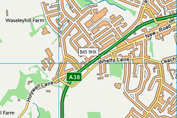 B45 9HX map - OS VectorMap District (Ordnance Survey)