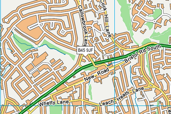 B45 9JF map - OS VectorMap District (Ordnance Survey)