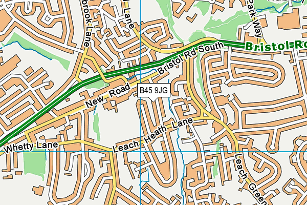 B45 9JG map - OS VectorMap District (Ordnance Survey)