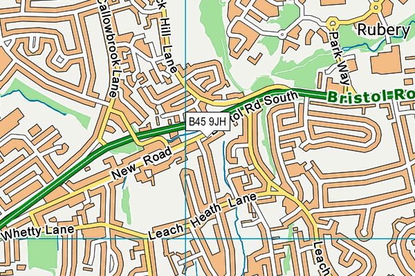 B45 9JH map - OS VectorMap District (Ordnance Survey)