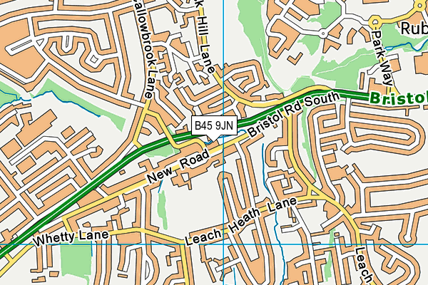 B45 9JN map - OS VectorMap District (Ordnance Survey)