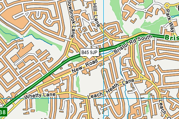 B45 9JP map - OS VectorMap District (Ordnance Survey)