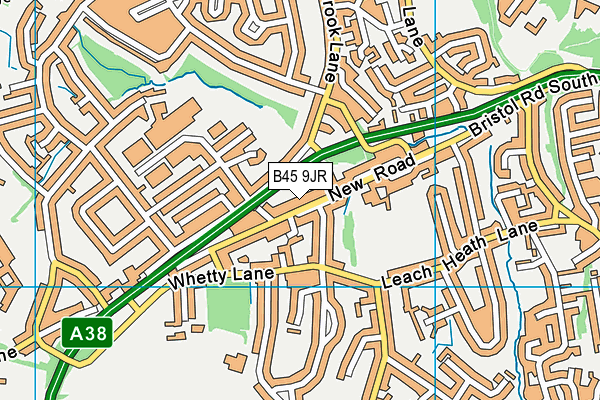 B45 9JR map - OS VectorMap District (Ordnance Survey)