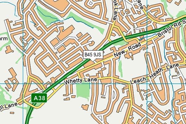 B45 9JS map - OS VectorMap District (Ordnance Survey)