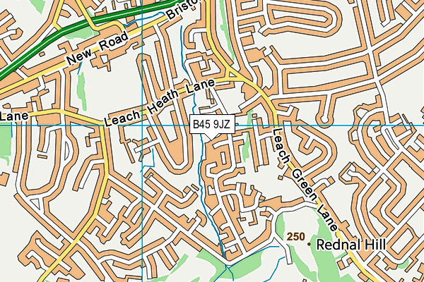 B45 9JZ map - OS VectorMap District (Ordnance Survey)