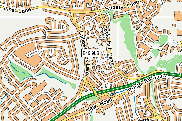 B45 9LB map - OS VectorMap District (Ordnance Survey)