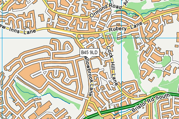 B45 9LD map - OS VectorMap District (Ordnance Survey)